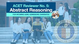 ACET Reviewer No 5 Abstract Reasoning  reviewcentral acet admu freereviewer onebigfight [upl. by Clie]