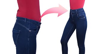 How to upsize jeans from a low waist to a high  a sewing trick [upl. by Assirrac]