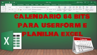 Calendário 64 bits Excel VBA  Vídeo 33 [upl. by Mcnalley]