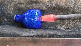 making a hand blown glass perfume bottle [upl. by Aiuqal]