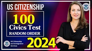 Random New 100 Civics Test 20242025 US Citizenship Official USCIS Questions Ciudadania Americana [upl. by Letnohc166]