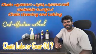 Chain lubing using Gear oil  how to maintain chain properly  cost effective solution  140 grade [upl. by Kafka]