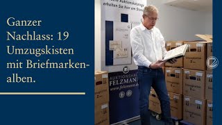 Große Briefmarkensammlung in der Auktion 19 Umzugskisten mit Briefmarkenalben [upl. by Masry737]