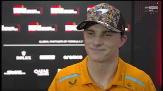 Oscar Piastri Post FP2 Interview  Singapore GP24 [upl. by Rosie]