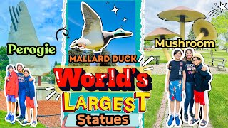 Discover the Worlds Largest StatuesPerogy Mushrooms amp Mallard Duck  3 รูปปั้นที่ใหญ่ที่สุดในโลก [upl. by Oleta]