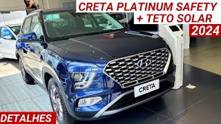 Hyundai Creta Platinum Safety TGDITeto solar 2024 chega por R171490 muito completo e tecnológico [upl. by Hembree83]