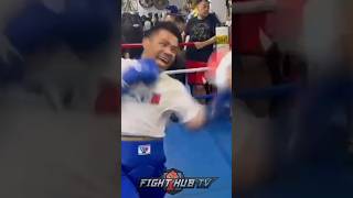 Manny Pacquiao SMASHES pads in NEW return training [upl. by Delamare296]