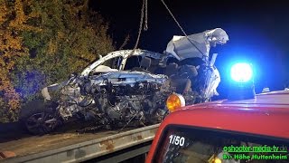 HEFTIGER EINSATZ PKW contra LKW  TÖDLICHER UNFALL  LKW fängt Feuer  Bergung E [upl. by Artur]