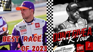 Denny Hamlin Wins amp Ross Chastain Fights Kansas Post Race Recap [upl. by Llevra]