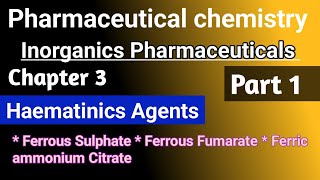 Pharmaceutical chemistry chapter 3  Haematinics agents in hindi [upl. by Whalen]