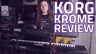 Korg Krome Synthesizer Keyboard Workstation Review amp Demo [upl. by Zoha689]