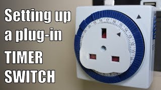 How to use a PlugIn Timer Switch  Setting up a Mechanical Timer Switch [upl. by Sinnek419]