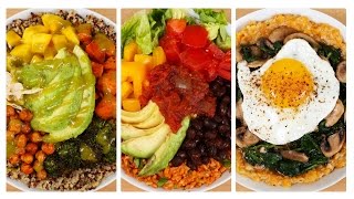 3 Healthy Power Bowls  Collab with Mind Over Munch [upl. by Alacim545]