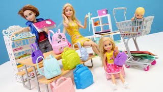 Barbie Ailesi Chelsea için okul alıverişi yaptık Barbie oyunları [upl. by Tayler802]