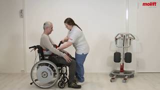 Molift QuickRaiser 205  How to transfer from a wheelchair using a 2point lifting arm [upl. by Weintrob359]