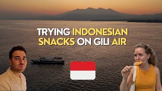 TRYING INDONESIAN SNACKS IN SNORKELING HEAVEN  GILI AIR VLOG [upl. by Airb]