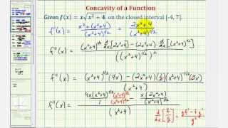 Ex Determine Concavity and Absolute Extrema Product and Quotient Rule [upl. by Atika]