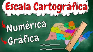 Escala Cartográfia  Gráfica Numérica e distâncias Cartografia Resumo [upl. by Ddahc312]