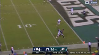 Carson Wentz Perfect Throw to Boston Scott for Game Winning TD  Eagles vs Giants 2020 Week 7 [upl. by Ladnyk]