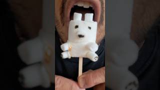 ASMR Bear Marshmallow Pop eating sounds mukbang youtubeshorts shorts [upl. by Ilecara]