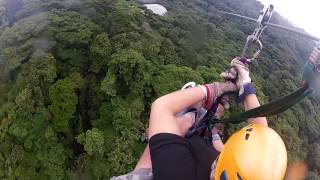 1K Zip line in Costa Rica Monteverde Cloud Forest Wearing my Go Pro Hero2 [upl. by Hughes]