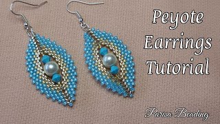 DIY Beaded Peyote stitch Earrings tutorial 👌 [upl. by Nyliret]