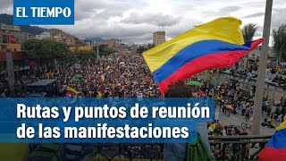 Rutas y puntos de más concentración en las manifestaciones del 28 de Abril  El Tiempo [upl. by Gladdy455]