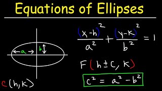 Writing Equations of Ellipses In Standard Form and Graphing Ellipses  Conic Sections [upl. by Retsehc]