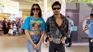 Sana Makbul And Stebin Ben Spotted At Mumbai Airport [upl. by Nwahsud]