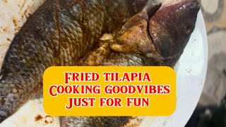 Cooking fried tilapia  craving fried fish  goodvibes [upl. by Isadora]