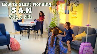 How To Start MORNING At 5 AM☕️☀️Kids Lunchbox amp breakfast  Morning Cleaning 🧹Pakistani mom vlogger [upl. by Earised]