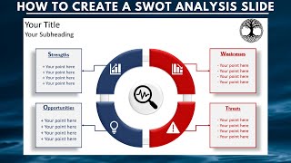 PowerPoint Tutorial SWOT Analysis Presentation  SWOT Infographic  SWOT Analysis Template [upl. by Kelli]