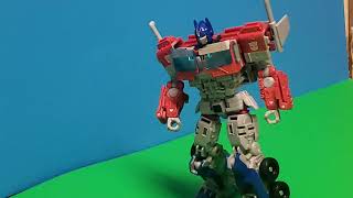 galvatron vs optimus prime stop motion [upl. by Nosydam]