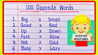 Opposite Words  100 Opposite Words  Opposite Word  Opposite words in English  अपोजिट वर्डस [upl. by Assiar]