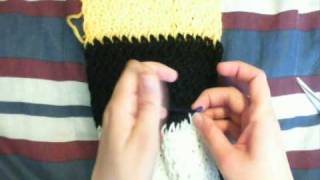 How to Finish Cast Off a Knit Loom Scarf [upl. by Airdnahs569]