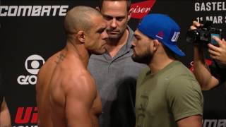 Fight Night Fortaleza Belfort vs Gastelum  Weighin Faceoff [upl. by Ollehcram]