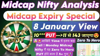 Midcap Nifty Expiry Day Strategy  Bank Nifty Prediction For Tomorrow amp Nifty Analysis For 8th Jan [upl. by Ireland642]