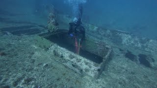 80 WRECK 40 MILES OFFSHORE SPEARFISHING [upl. by Leamse]