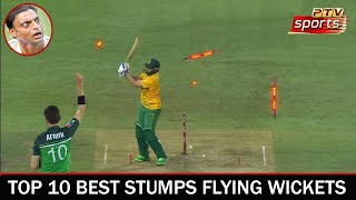 Top 10 Incredible Air Stumps Flying Deliveries In Cricket [upl. by Odinevneib]