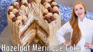 Incredible Hazelnut Cake Recipe with Meringue Cake Layers amp Caramel Frosting [upl. by Casmey]