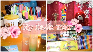 My desk tour 2021🌸 Productive desk setup  10th grader 🌸 [upl. by Sibby]