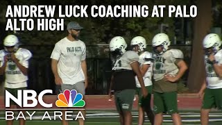 Andrew Luck coaching at Palo Alto High School [upl. by Willey]