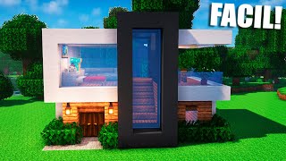 ✅Cómo hacer una casa MODERNA en Minecraft🏡 FÁCIL Y RÁPIDO 9 [upl. by Chloras]