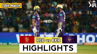 RCB vs KKR Match 10 IPL 2024 Match Highlights  rcb vs kkr ipl highlights ipl 2024 highlights today [upl. by Aisereht]