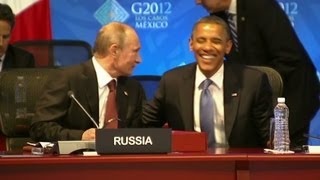 Putin and Obama share a laugh at G20 2012 [upl. by Arbe481]