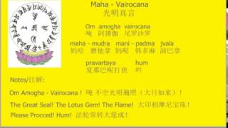 李居明光明真言 Maha Vairocana Mantra of Light（大日如来）毗卢遮那佛咒 加长 [upl. by Refinnaj]