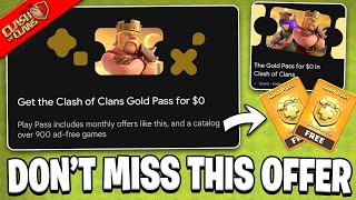 Get FREE Gold Pass in Clash of Clans with Google Play Pass New Offer  Full Process Explained 2024 [upl. by Virgin420]