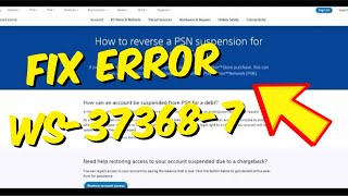 How To Fix PS4 Error WS373687  PSN Banned Due To Chargeback 2024 [upl. by Eibrik]