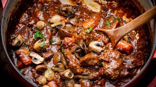 Beef Bourguignon  The Most Comforting Classic French Stew [upl. by Newo]