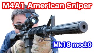 WA コルト M4A1 アメリカンスナイパー ネイビーシールズ特殊部隊装備 Mk18 mod0 ガスブローバック マック堺のレビュー動画474 [upl. by Nosloc]